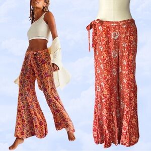 FREE PEOPLE NWT Bali Sultry Flare Pants Pull On Terra Cotta Medium Bell Bottoms